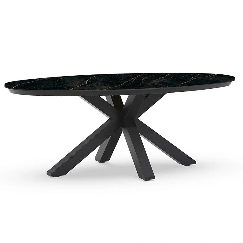 Tierra outdoor Oblong Tuintafel Marble Charcoal 200x110 cm - 