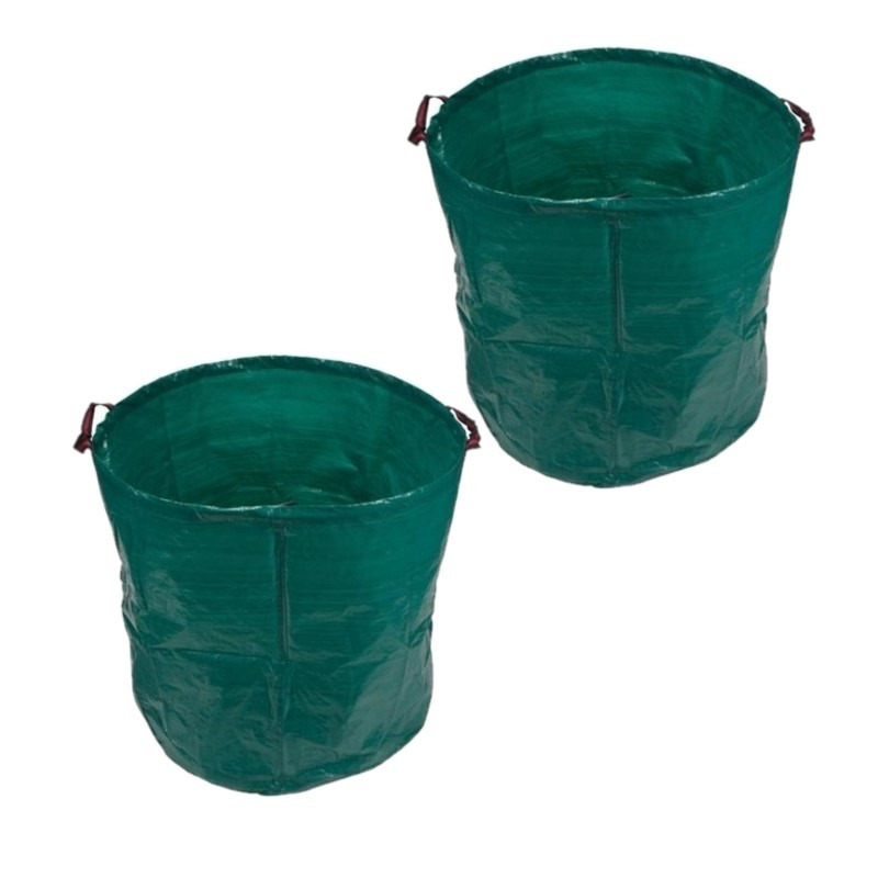 Merkloos 4x stuks tuinafvalzakken opvouwbaar groen 272 liter -