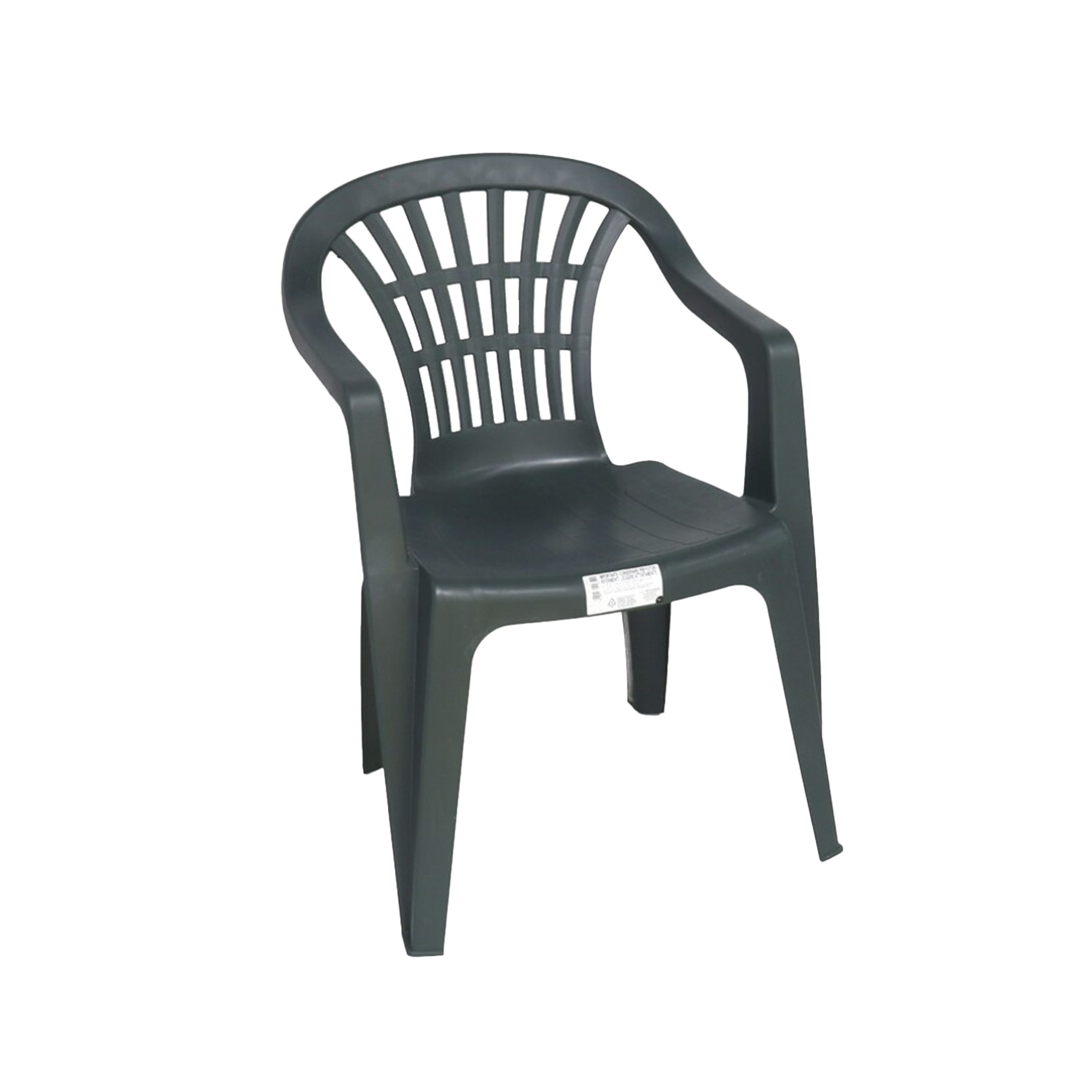 Gerimport Stoel voor buiten/binnen - tuinstoelen - donkergroen - 50 x 54 x 76 cm - stevig kunststof -