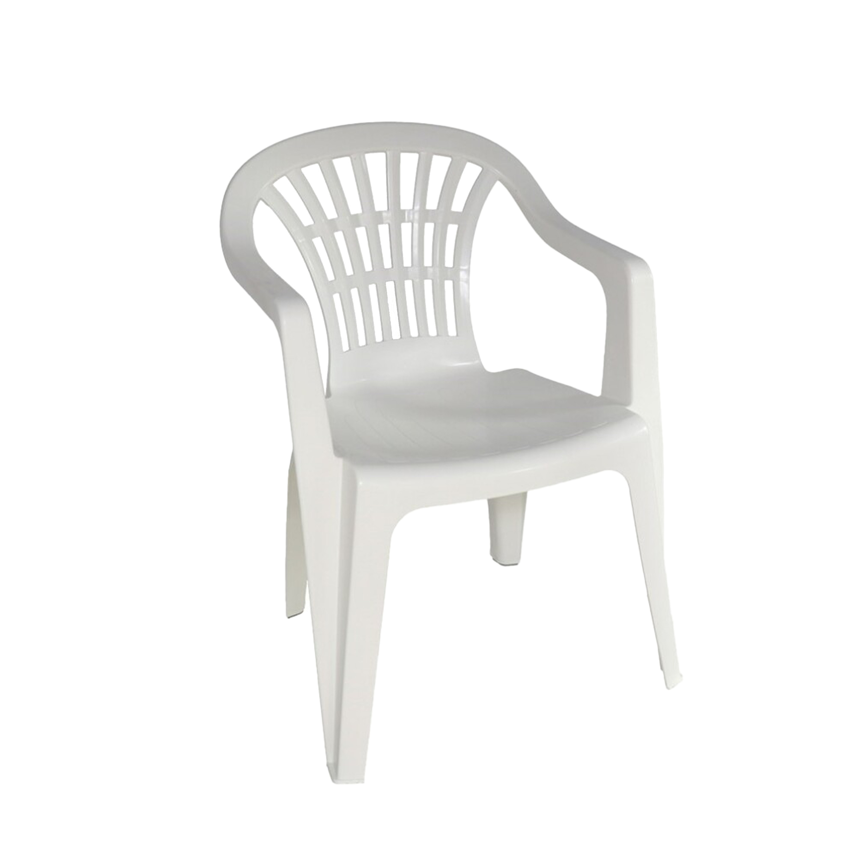 Gerimport Stoel voor buiten/binnen - tuinstoelen - wit - 50 x 54 x 76 cm - stevig kunststof - Bijzet stoelen -