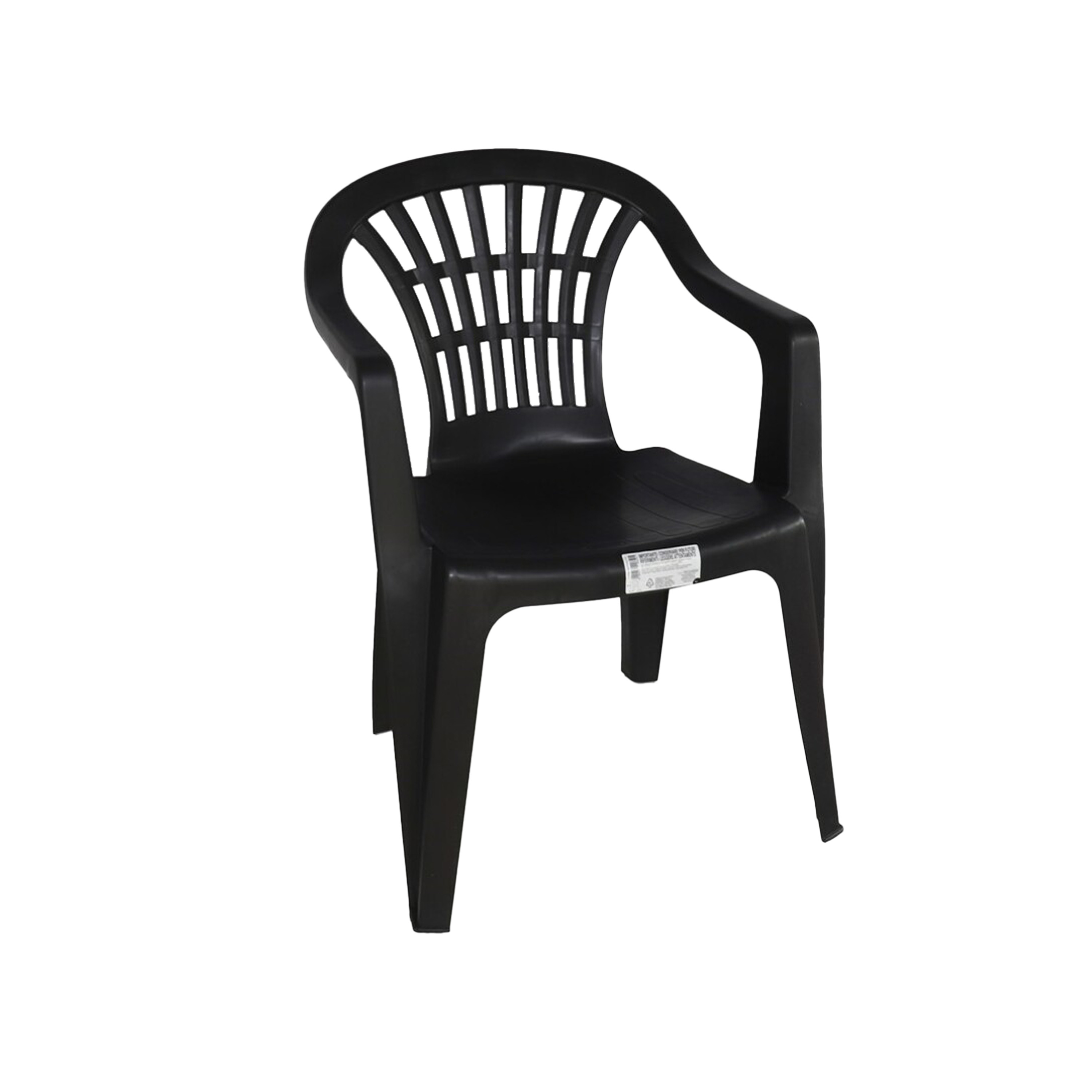 Gerimport Stoel voor buiten/binnen - tuinstoelen - zwart - 50 x 54 x 76 cm - stevig kunststof - Bijzet stoelen -