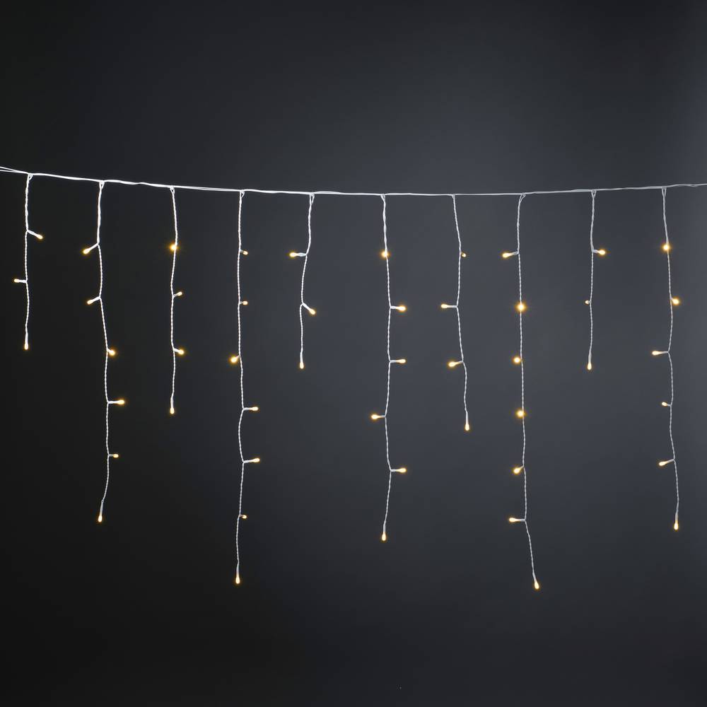 Konstsmide Lichtgordijn ijsregen Buiten 230 V/50 Hz Energielabel: E (A - G) 200 LED Barnsteen (l x b x h) 1507 x 507 x 70 cm