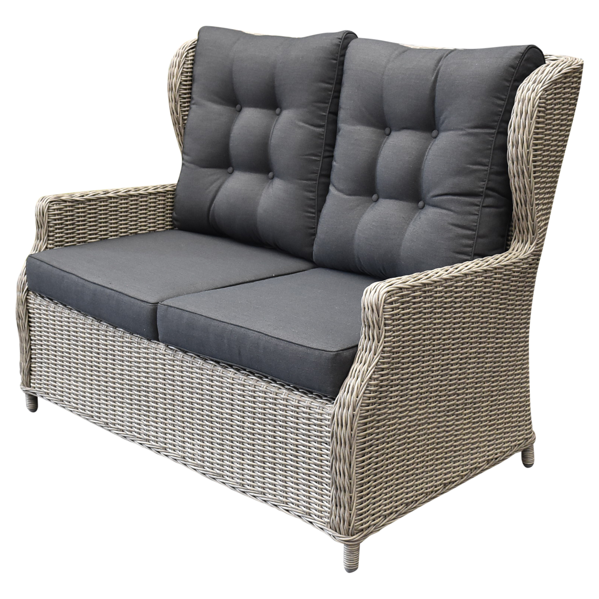 AVH-Collectie Ibiza 2-zits loungebank grijs wicker