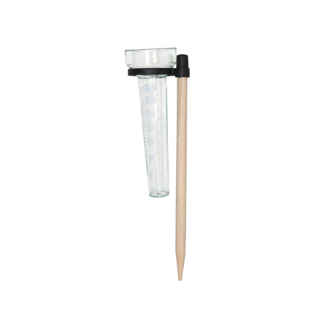 Gerimport Regenmeter - kunststof/hout - 37x10 cm - neerslagmeter -
