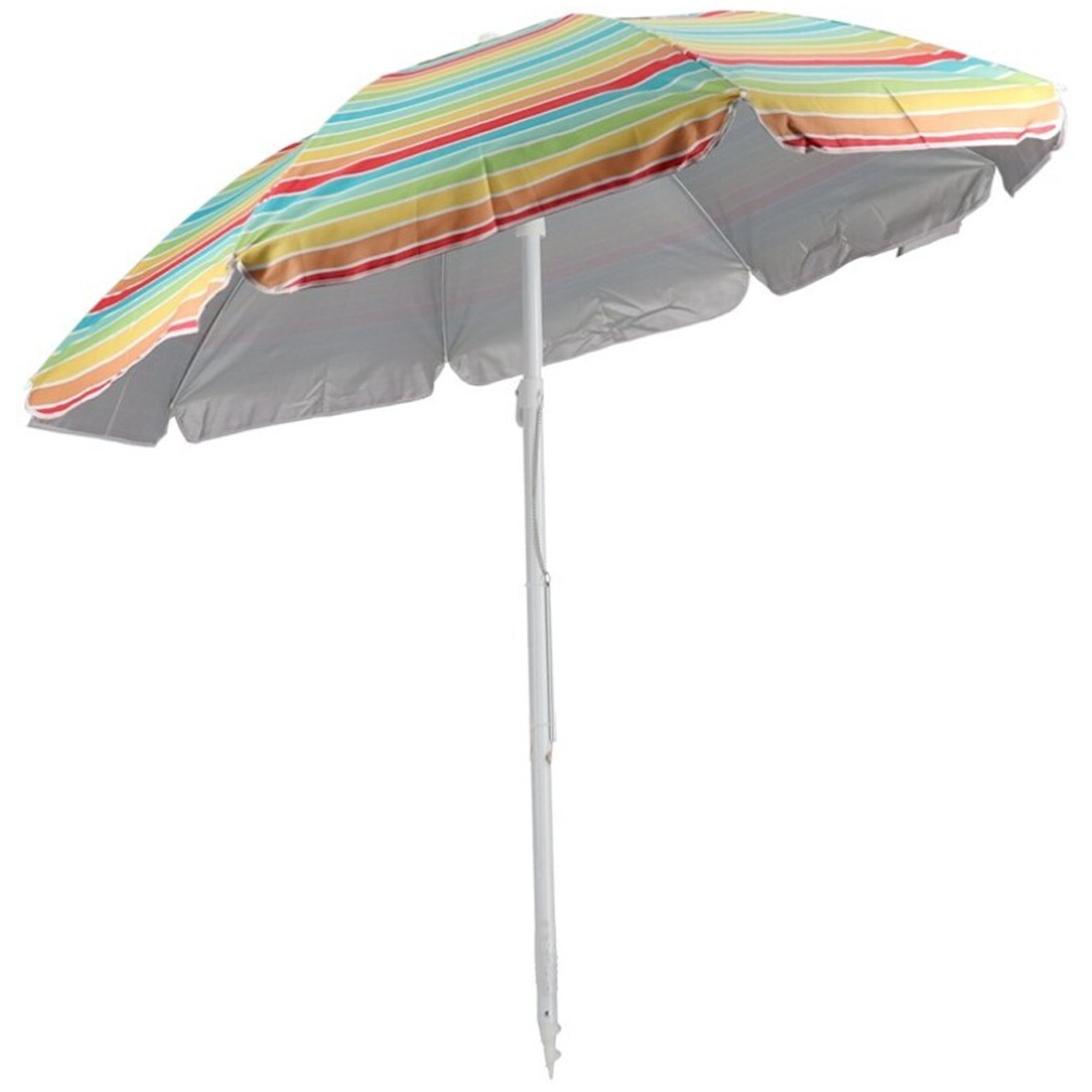 Gerimport Parasol UV50 - geel/oranje - D180 x H195 cm - zomer/strand - 8 vlakken -