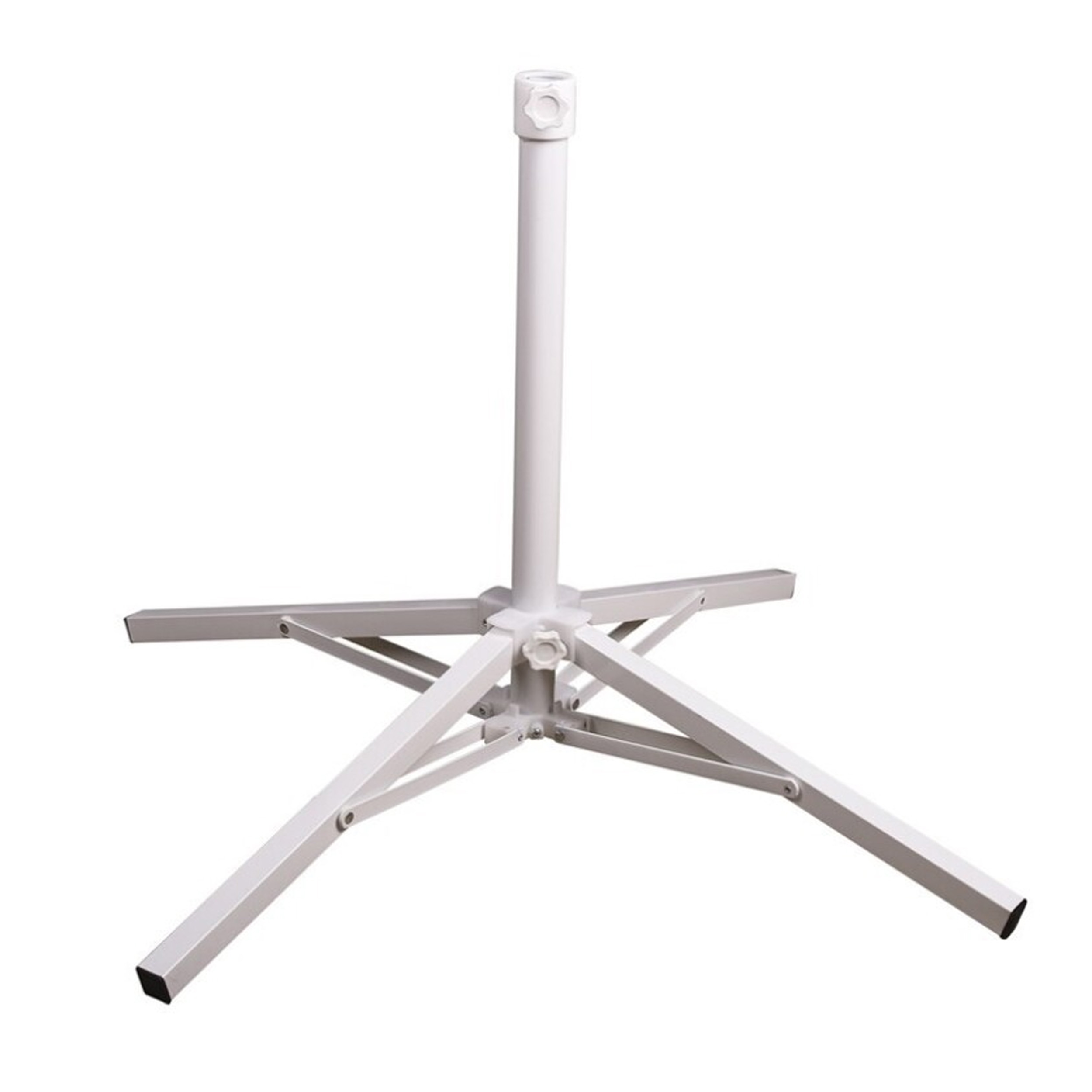 Gerimport parasolvoet/kruisvoet - wit - metaal - 85 x 56 cm - stangdiameter 25/32 mm -