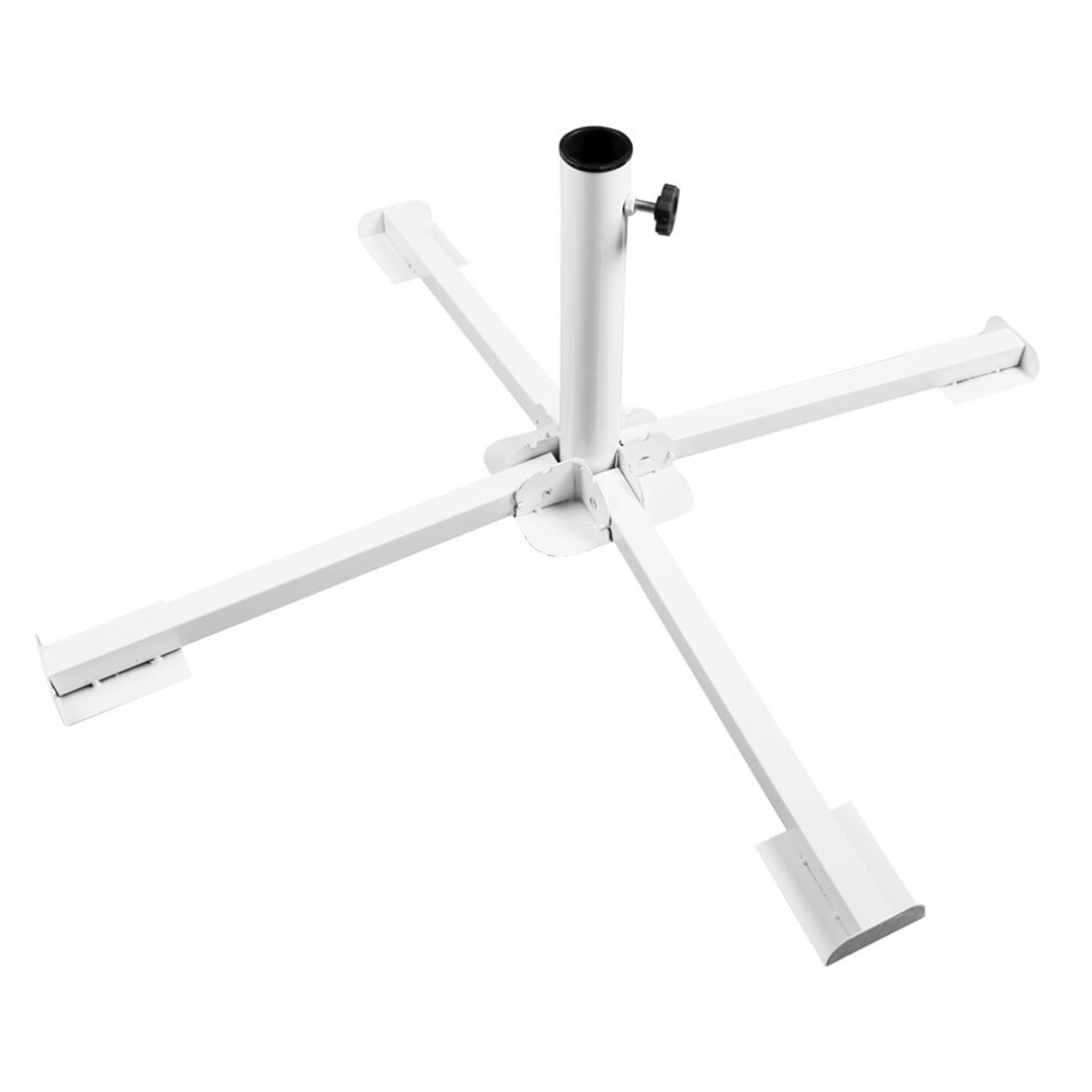Gerimport parasolvoet/kruisvoet - wit - metaal - 84 x 33 cm - stangdiameter 25/38 mm -