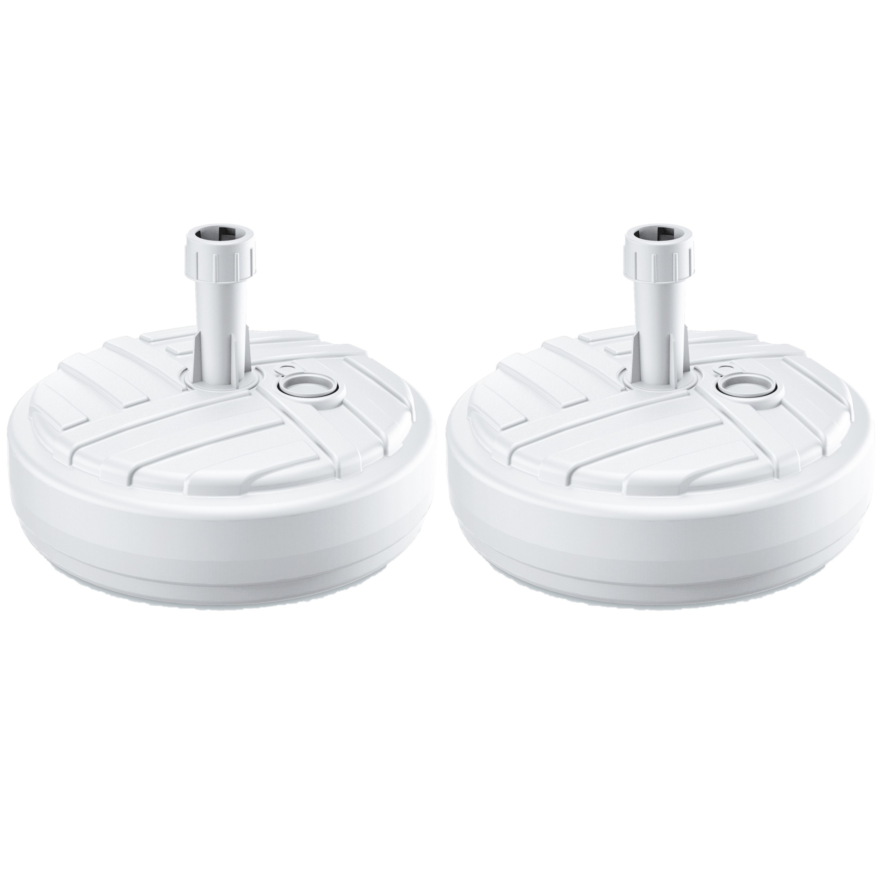 Prosperplast Parasolvoet - 3x - rond - wit - vulbaar - 10 liter - D39 cm -