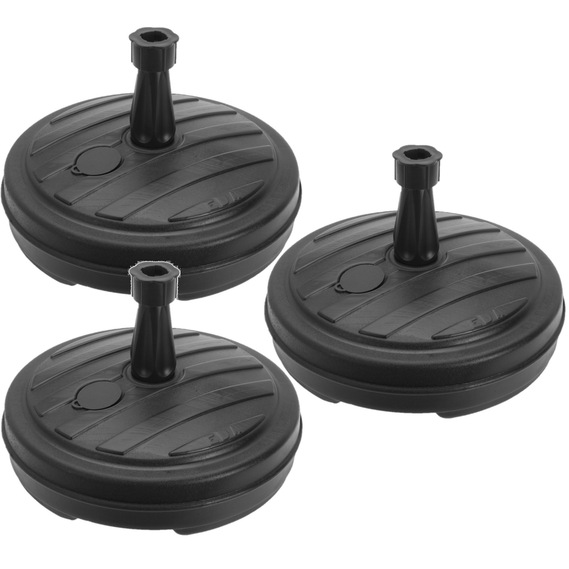 Merkloos 5x Ronde parasolvoet antraciet cm 13 liter -