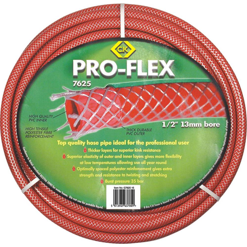 C.K Pro-Flex G762530 Tuinslang Rood 13 mm 30 m 1/2 inch 1 stuk(s)
