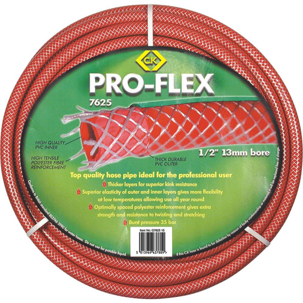 C.K Pro-Flex G762550 Tuinslang Rood 13 mm 50 m 1/2 inch 1 stuk(s)