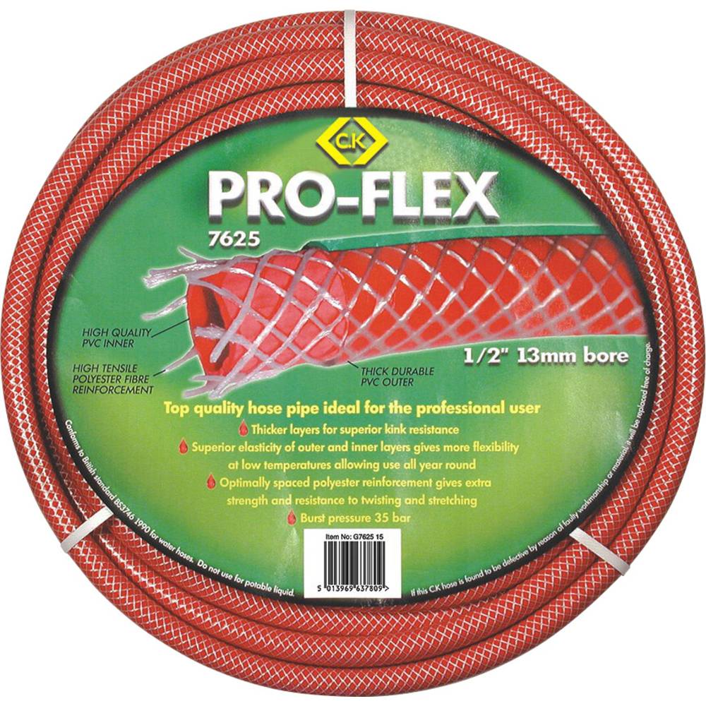 C.K Pro-Flex G762575 Tuinslang Rood 13 mm 75 m 1/2 inch 1 stuk(s)