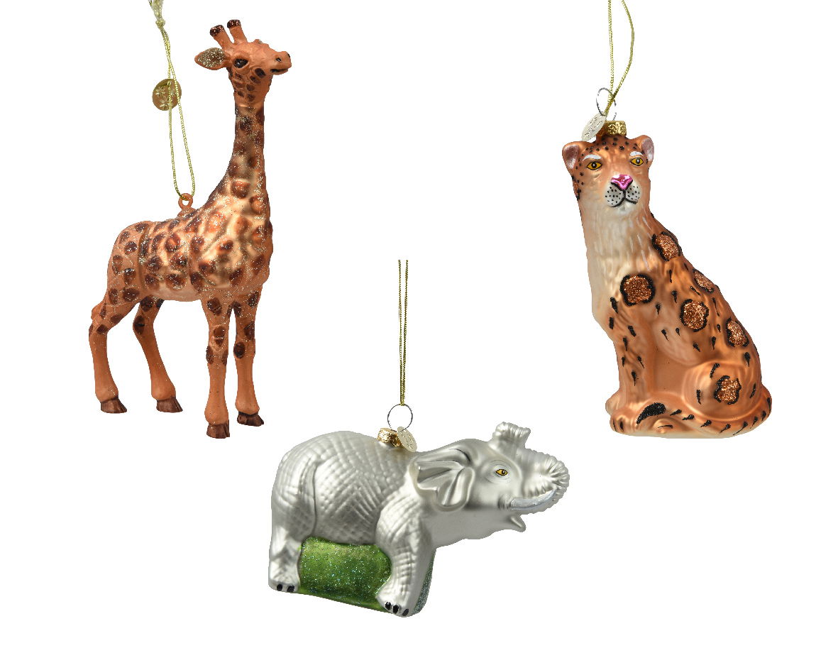 Decoris Dieren glas l9b3.2h13.6 cm bruin a3 - 