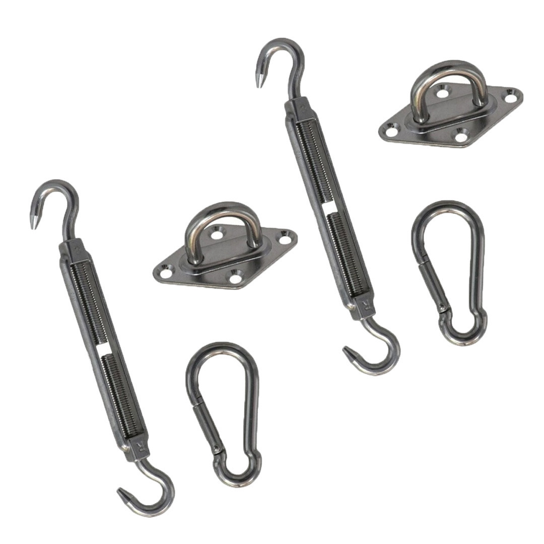 Gerimport Schaduwdoek ophangaccessoires set - 6-delig - luifel/hangmat bevestiging -