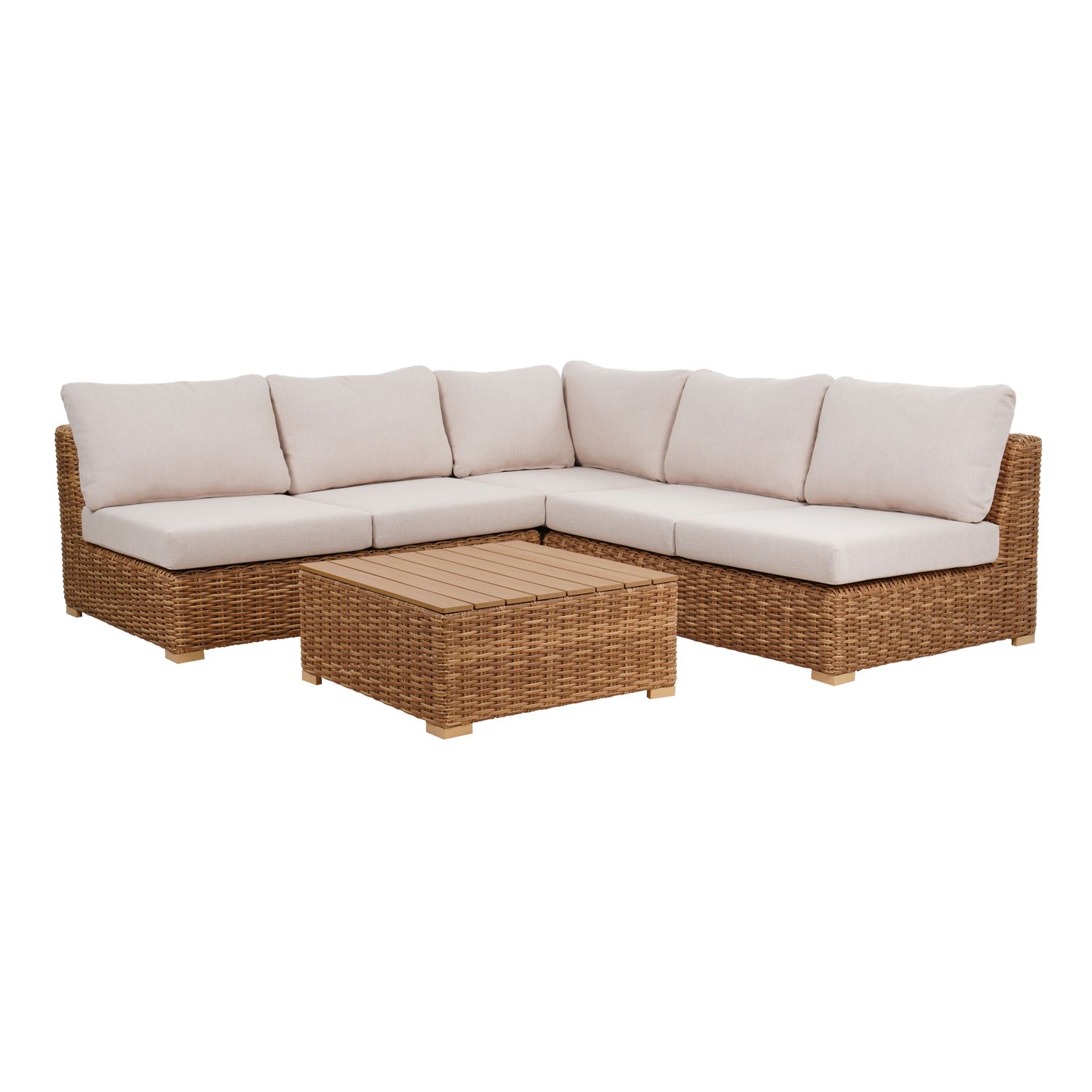 Central Park Hoekbankloungeset Creta Beige 5 Personen