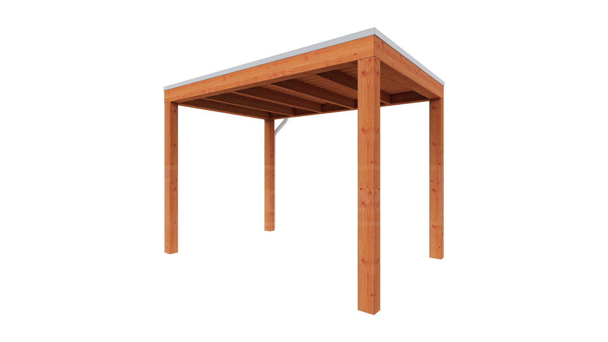 Van Kooten Tuin en Buitenleven Tijdelijk 15% korting | Trendhout Overkapping Palermo 310x255 cm- Plat dak- Hout- Trendhout