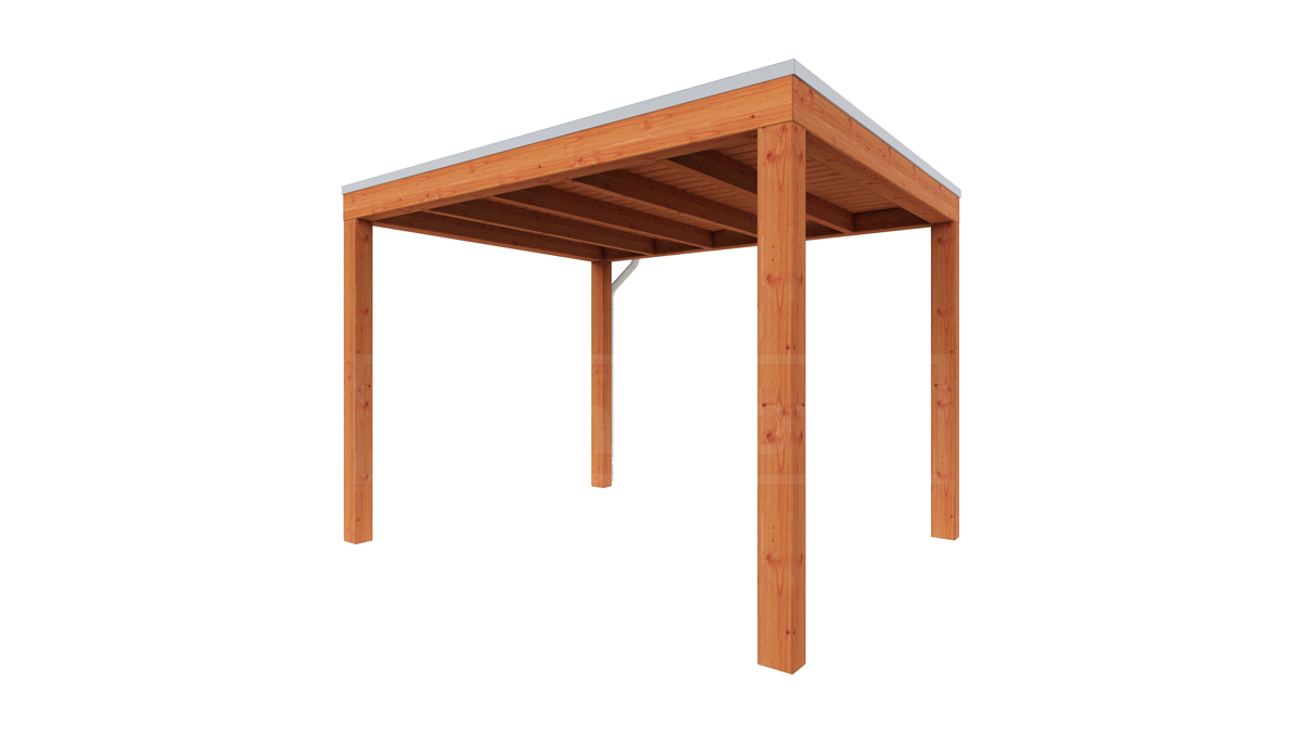 Van Kooten Tuin en Buitenleven Tijdelijk 15% korting | Trendhout Overkapping Palermo 310x310 cm- Plat dak- Hout- Trendhout
