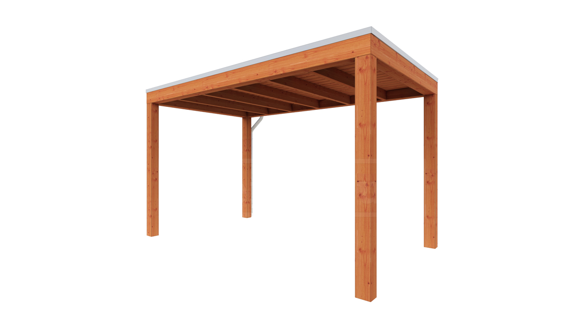 Van Kooten Tuin en Buitenleven Tijdelijk 15% korting | Trendhout Overkapping Palermo 370x255 cm- Plat dak- Hout- Trendhout