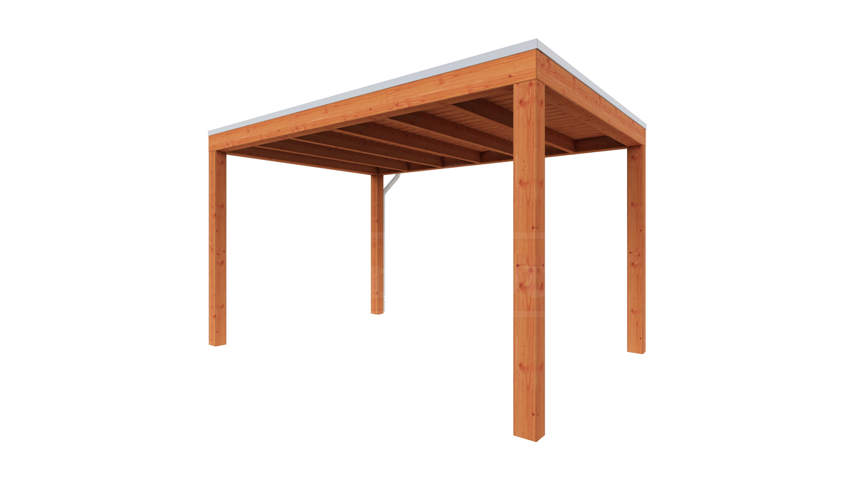Van Kooten Tuin en Buitenleven Tijdelijk 15% korting | Trendhout Overkapping Palermo 370x310 cm- Plat dak- Hout- Trendhout