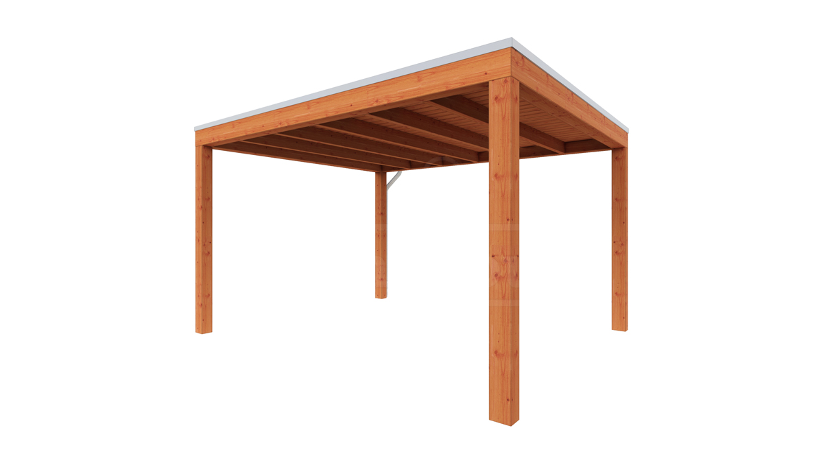 Van Kooten Tuin en Buitenleven Tijdelijk 15% korting | Trendhout Overkapping Palermo 370x370 cm- Plat dak- Hout- Trendhout