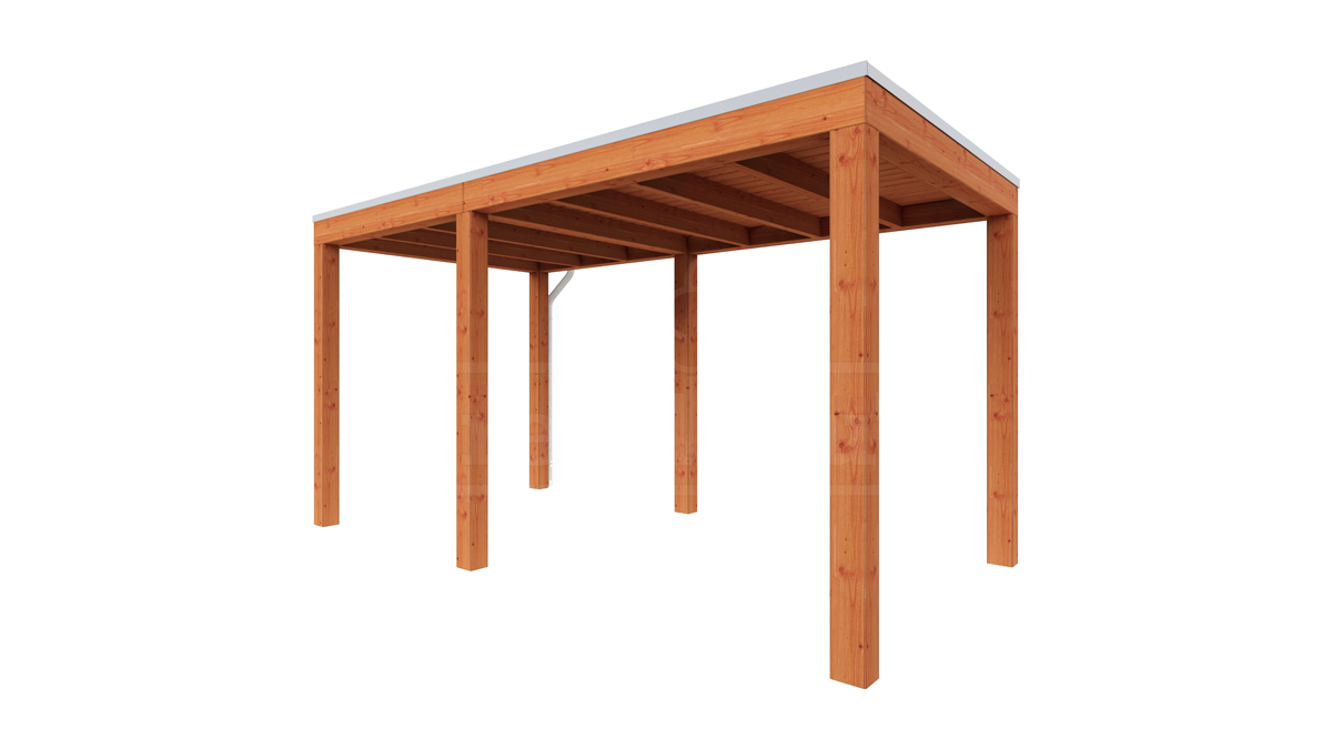 Van Kooten Tuin en Buitenleven Tijdelijk 15% korting | Trendhout Overkapping Palermo 430x255 cm- Plat dak- Hout- Trendhout