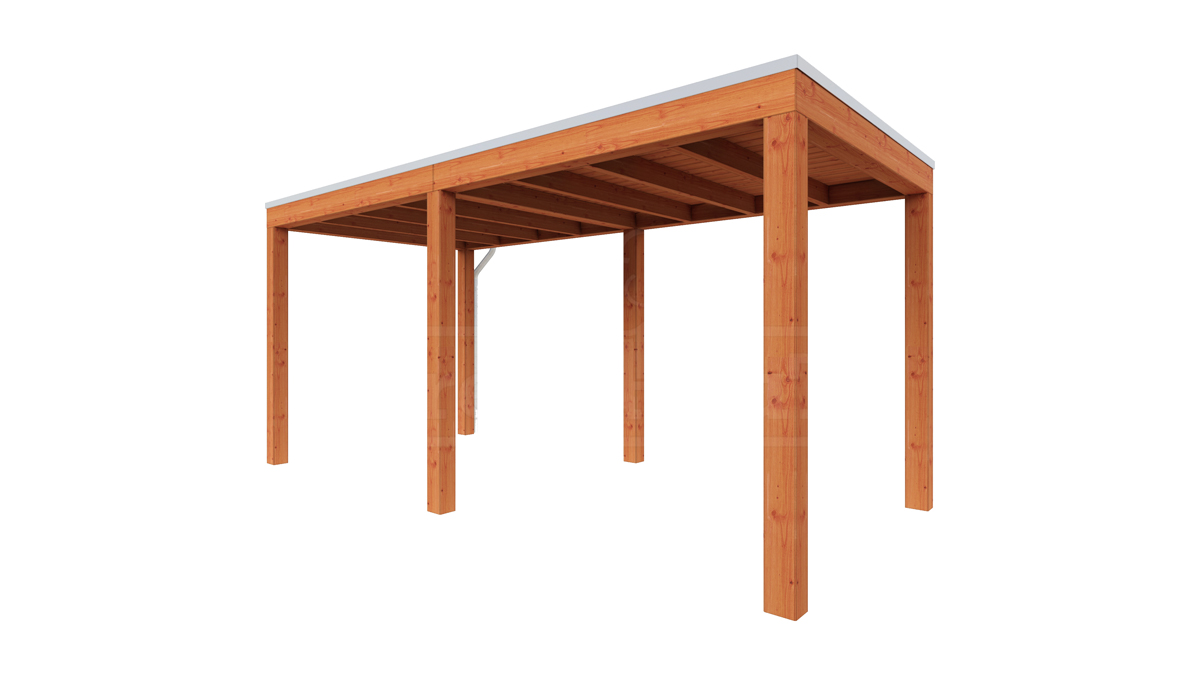 Van Kooten Tuin en Buitenleven Tijdelijk 15% korting | Trendhout Overkapping Palermo 545x255 cm- Plat dak- Hout- Trendhout