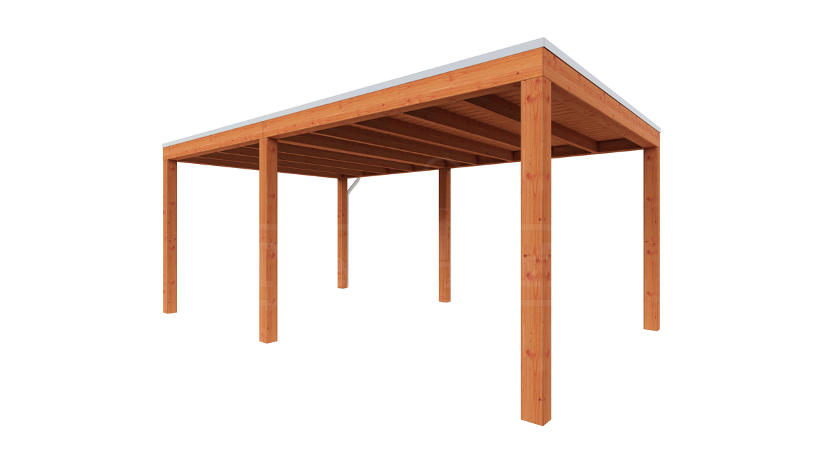 Van Kooten Tuin en Buitenleven Tijdelijk 15% korting | Trendhout Overkapping Palermo 545x370 cm- Plat dak- Hout- Trendhout