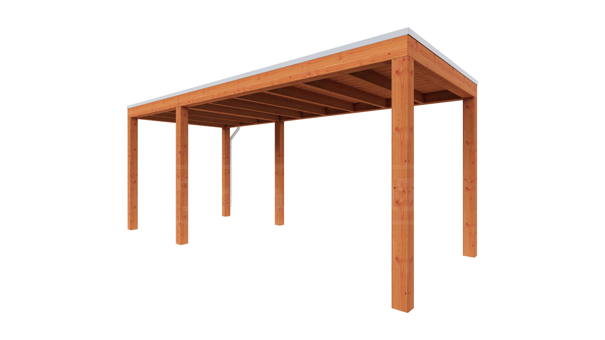 Van Kooten Tuin en Buitenleven Tijdelijk 15% korting | Trendhout Overkapping Palermo 550x255 cm- Plat dak- Hout- Trendhout