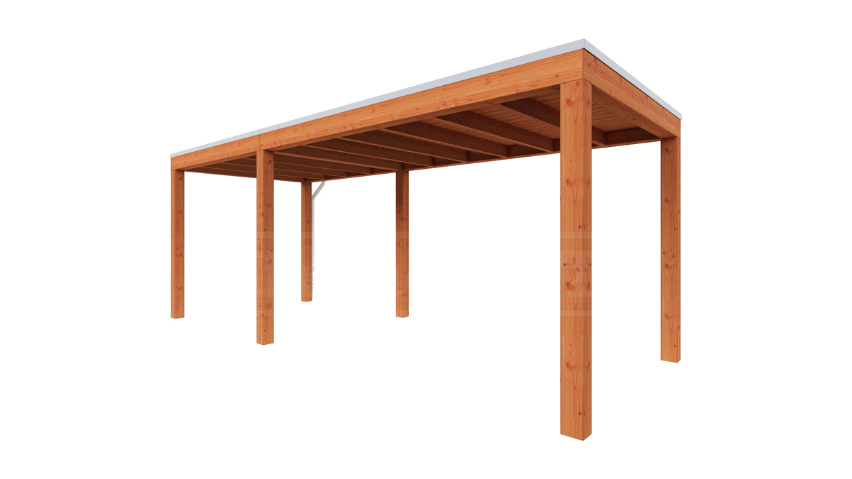 Van Kooten Tuin en Buitenleven Tijdelijk 15% korting | Trendhout Overkapping Palermo 610x255 cm- Plat dak- Hout- Trendhout