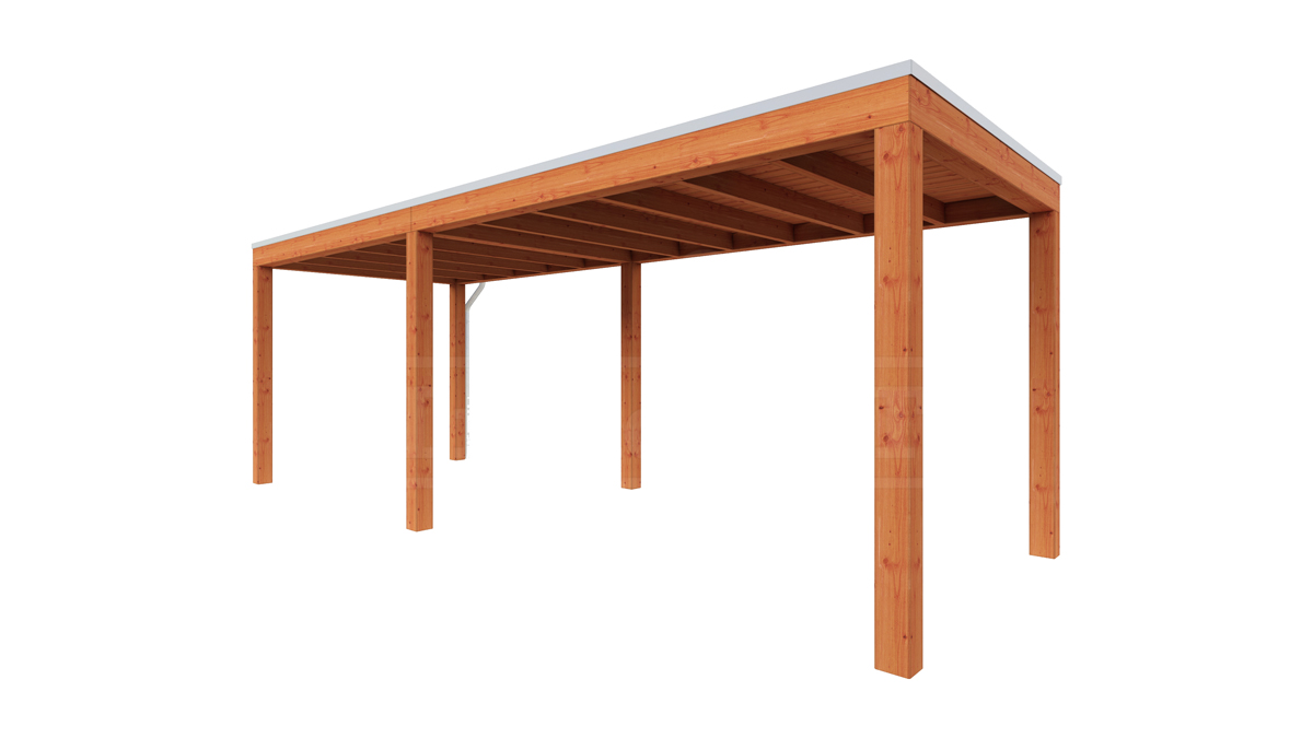 Van Kooten Tuin en Buitenleven Tijdelijk 15% korting | Trendhout Overkapping Palermo 660x255 cm- Plat dak- Hout- Trendhout