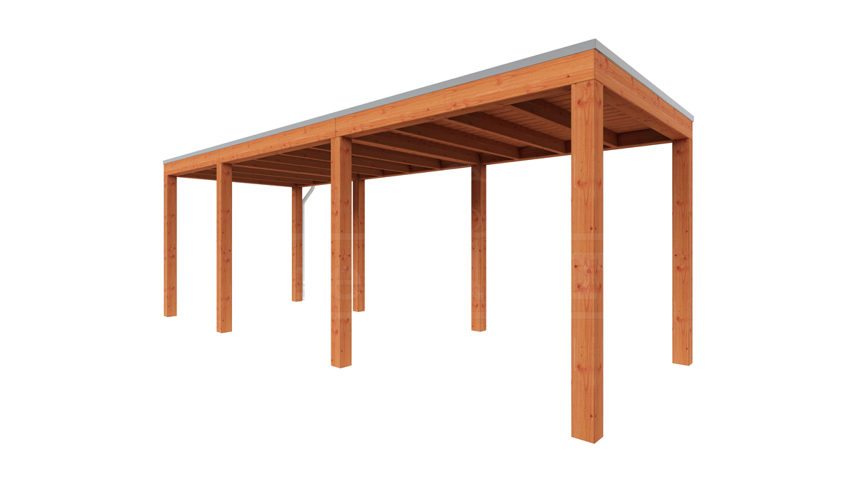 Van Kooten Tuin en Buitenleven Tijdelijk 15% korting | Trendhout Overkapping Palermo 670x255 cm- Plat dak- Hout- Trendhout