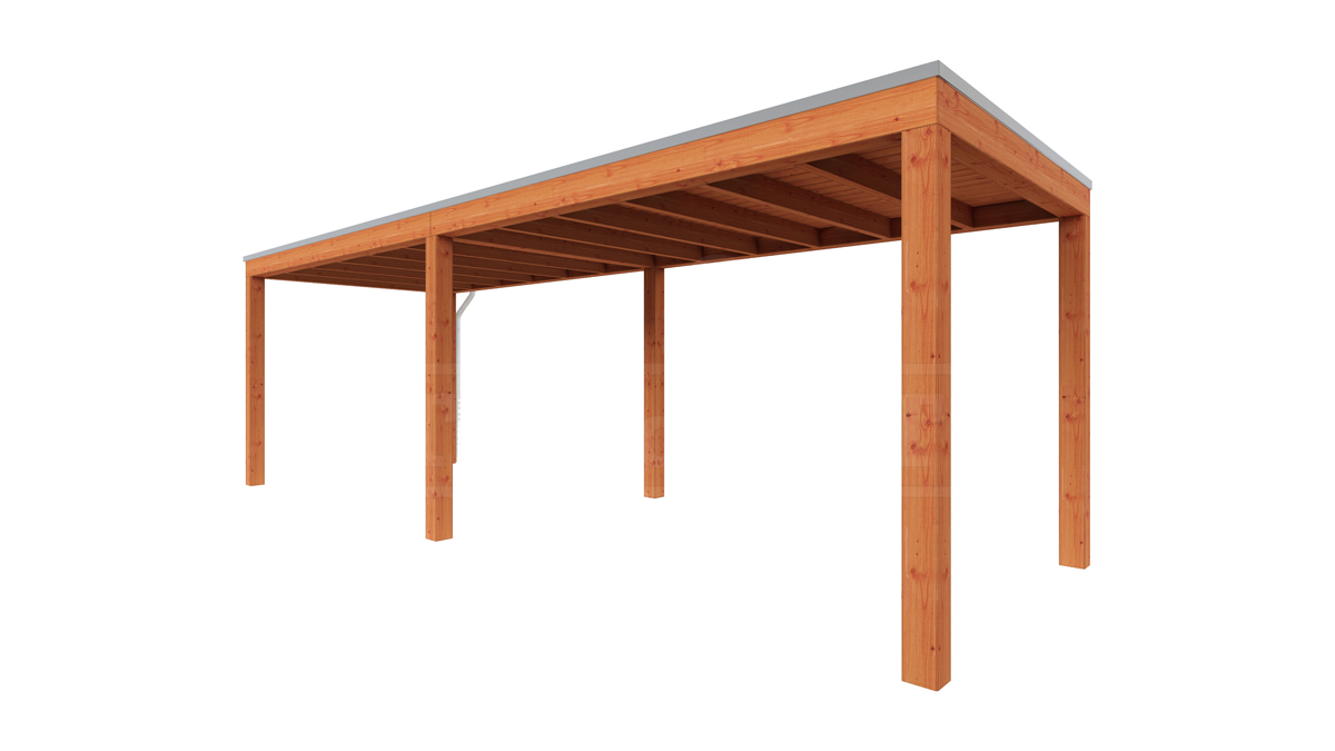 Van Kooten Tuin en Buitenleven Tijdelijk 15% korting | Trendhout Overkapping Palermo 725x255 cm- Plat dak- Hout- Trendhout