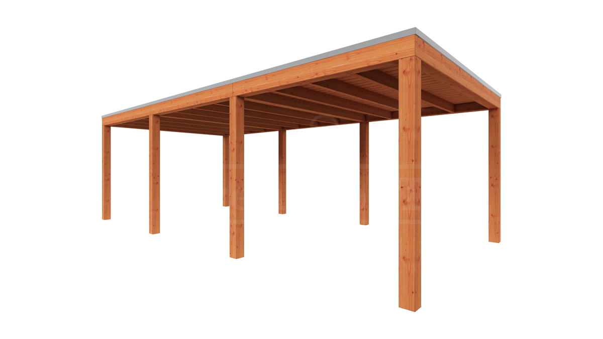 Van Kooten Tuin en Buitenleven Tijdelijk 15% korting | Trendhout Overkapping Palermo 730x370 cm- Plat dak- Hout- Trendhout