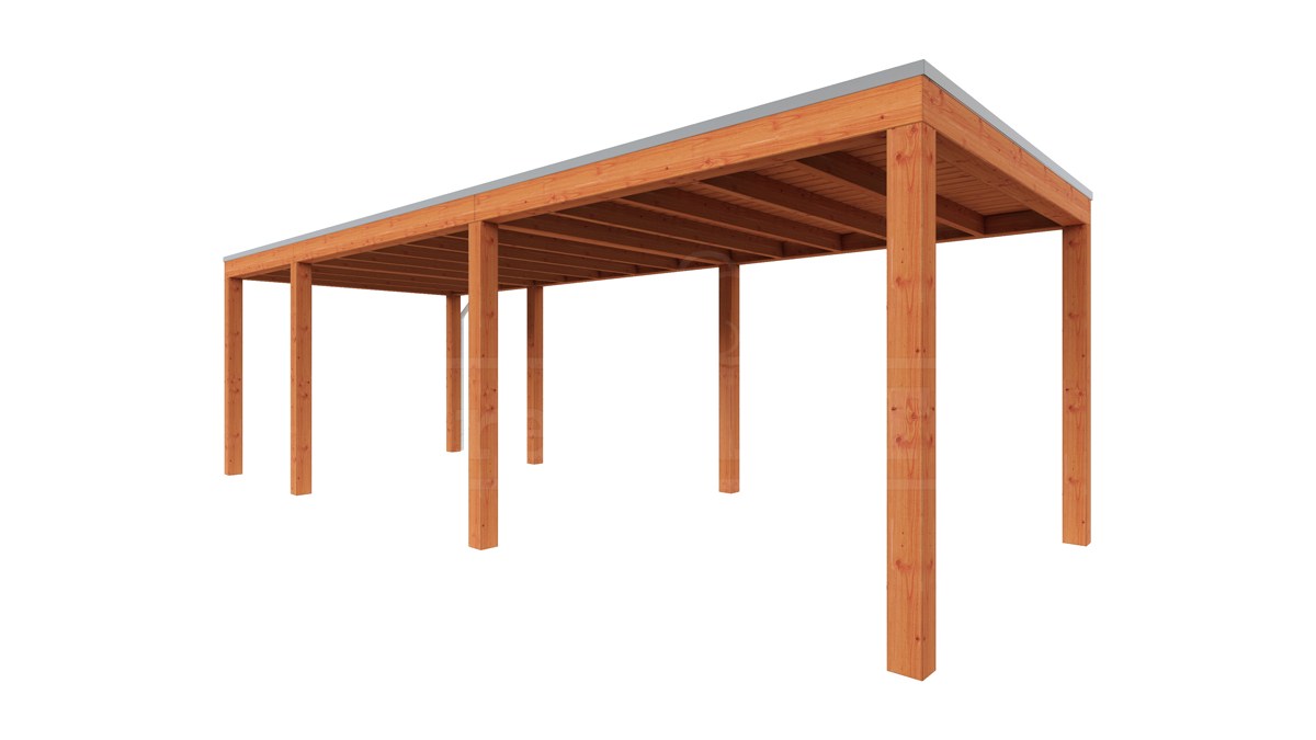 Van Kooten Tuin en Buitenleven Tijdelijk 15% korting | Trendhout Overkapping Palermo 775x310 cm- Plat dak- Hout- Trendhout