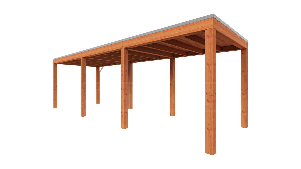 Van Kooten Tuin en Buitenleven Tijdelijk 15% korting | Trendhout Overkapping Palermo 780x255 cm- Plat dak- Hout- Trendhout