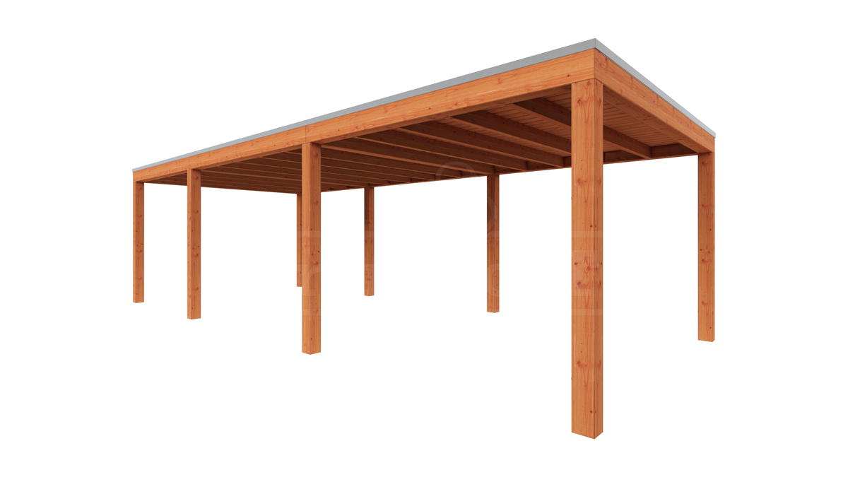 Van Kooten Tuin en Buitenleven Tijdelijk 15% korting | Trendhout Overkapping Palermo 835x370 cm- Plat dak- Hout- Trendhout