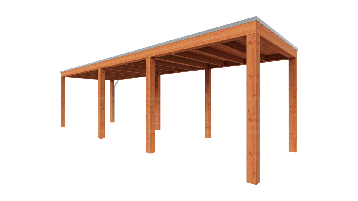 Van Kooten Tuin en Buitenleven Tijdelijk 15% korting | Trendhout Overkapping Palermo 845x255 cm- Plat dak- Hout- Trendhout