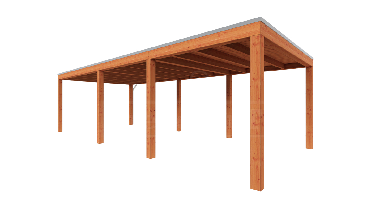 Van Kooten Tuin en Buitenleven Tijdelijk 15% korting | Trendhout Overkapping Palermo 845x370 cm- Plat dak- Hout- Trendhout