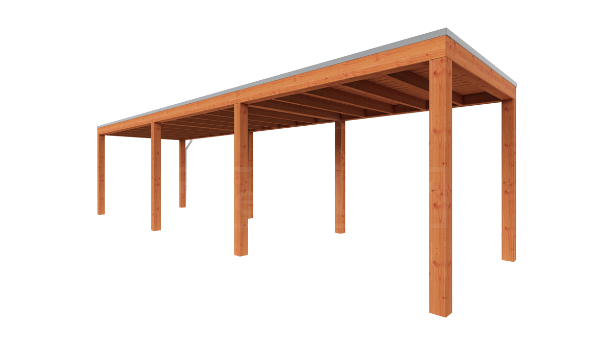 Van Kooten Tuin en Buitenleven Tijdelijk 15% korting | Trendhout Overkapping Palermo 955x255 cm- Plat dak- Hout- Trendhout