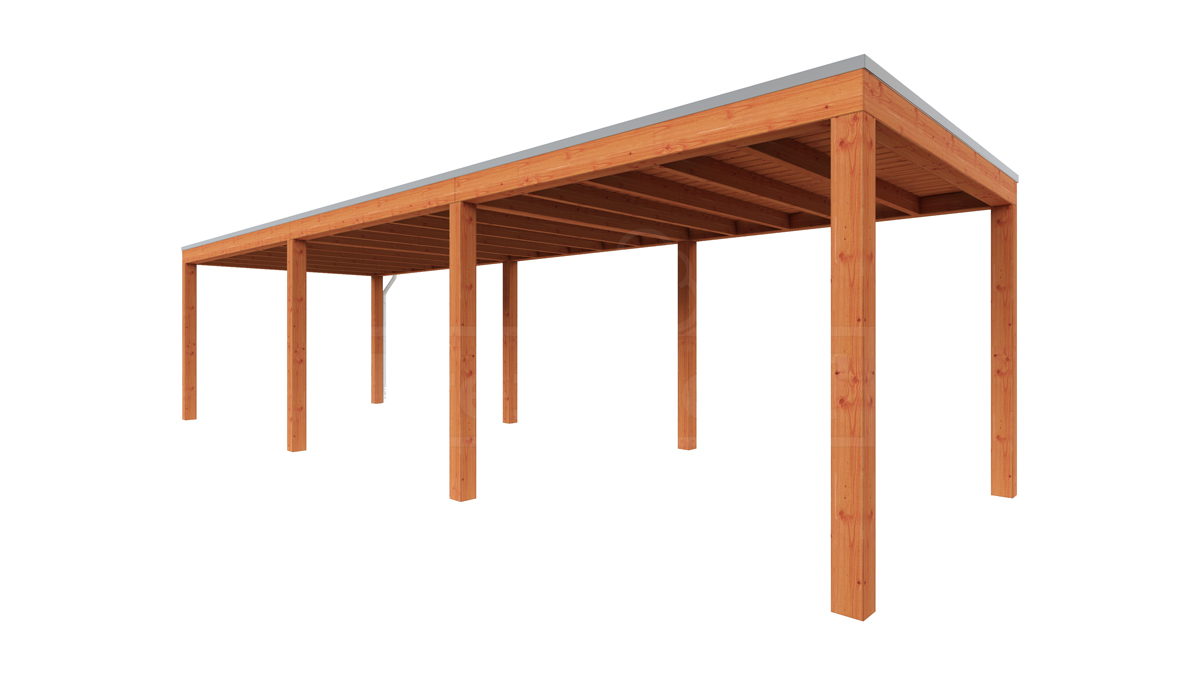 Van Kooten Tuin en Buitenleven Tijdelijk 15% korting | Trendhout Overkapping Palermo 955x310 cm- Plat dak- Hout- Trendhout