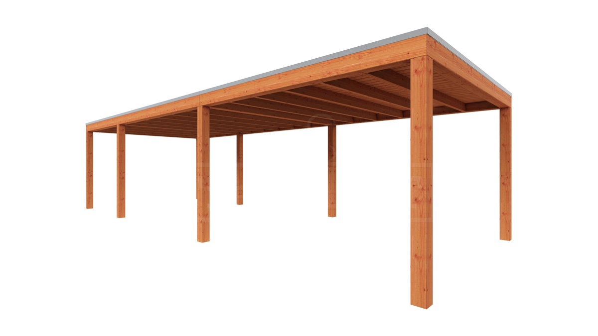 Van Kooten Tuin en Buitenleven Tijdelijk 15% korting | Trendhout Overkapping Palermo 965x370 cm- Plat dak- Hout- Trendhout