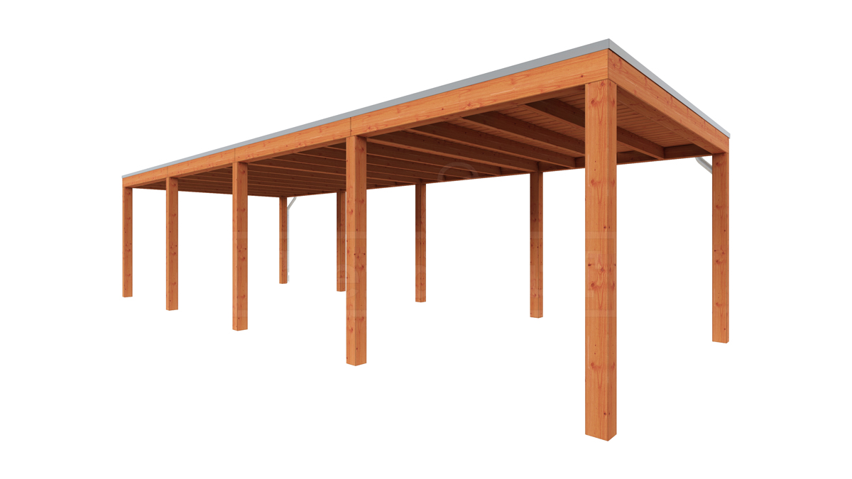 Van Kooten Tuin en Buitenleven Tijdelijk 15% korting | Trendhout Overkapping Palermo 965x370 cm- Plat dak- Hout- Trendhout