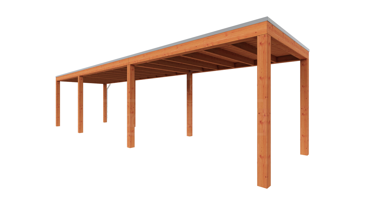 Van Kooten Tuin en Buitenleven Tijdelijk 15% korting | Trendhout Overkapping Palermo 1015x255 cm- Plat dak- Hout- Trendhout