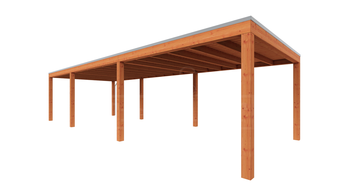 Van Kooten Tuin en Buitenleven Tijdelijk 15% korting | Trendhout Overkapping Palermo 1015x370 cm- Plat dak- Hout- Trendhout