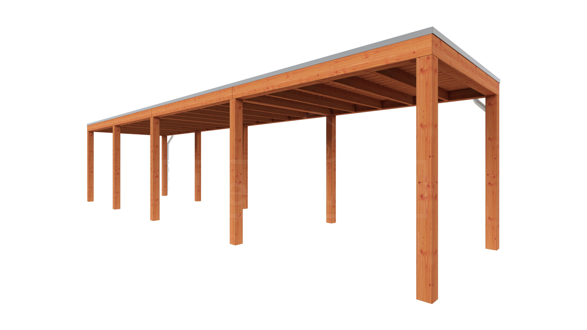 Van Kooten Tuin en Buitenleven Tijdelijk 15% korting | Trendhout Overkapping Palermo 1075x255 cm- Plat dak- Hout- Trendhout