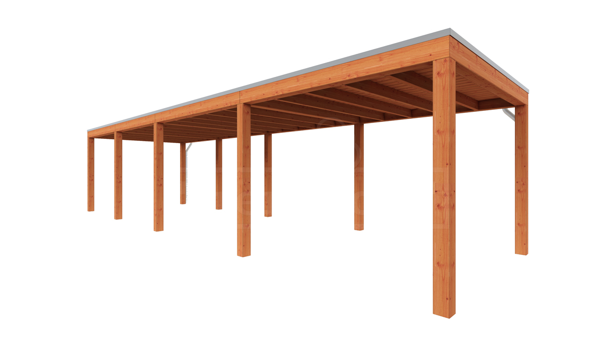 Van Kooten Tuin en Buitenleven Tijdelijk 15% korting | Trendhout Overkapping Palermo 1075x310 cm- Plat dak- Hout- Trendhout