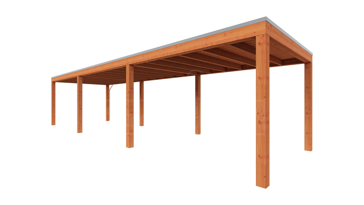 Van Kooten Tuin en Buitenleven Tijdelijk 15% korting | Trendhout Overkapping Palermo 1080x310 cm- Plat dak- Hout- Trendhout