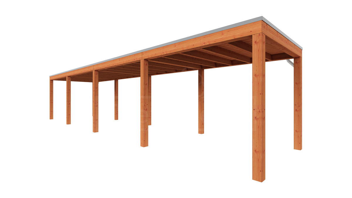 Van Kooten Tuin en Buitenleven Tijdelijk 15% korting | Trendhout Overkapping Palermo 1180x255 cm- Plat dak- Hout- Trendhout