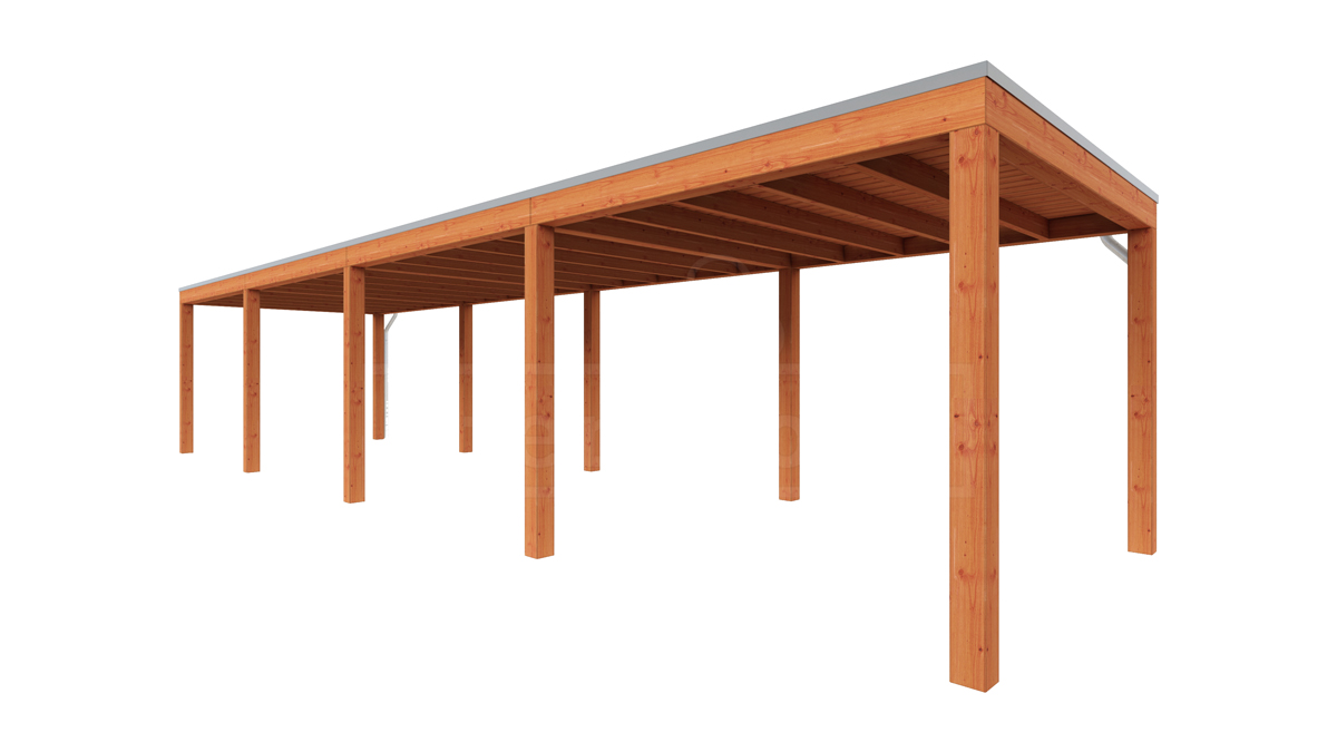 Van Kooten Tuin en Buitenleven Tijdelijk 15% korting | Trendhout Overkapping Palermo 1180x310 cm- Plat dak- Hout- Trendhout