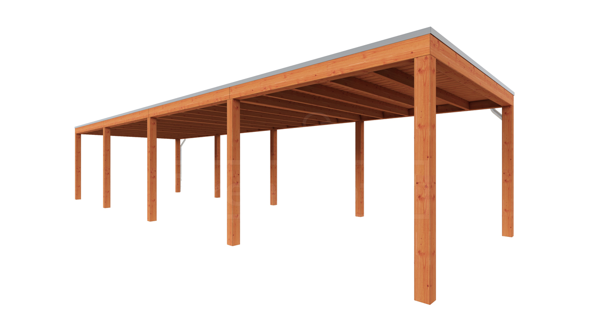 Van Kooten Tuin en Buitenleven Tijdelijk 15% korting | Trendhout Overkapping Palermo 1180x370 cm- Plat dak- Hout- Trendhout